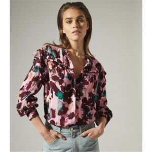 Reiss Phoenix Floral Print Blouse Sz 8